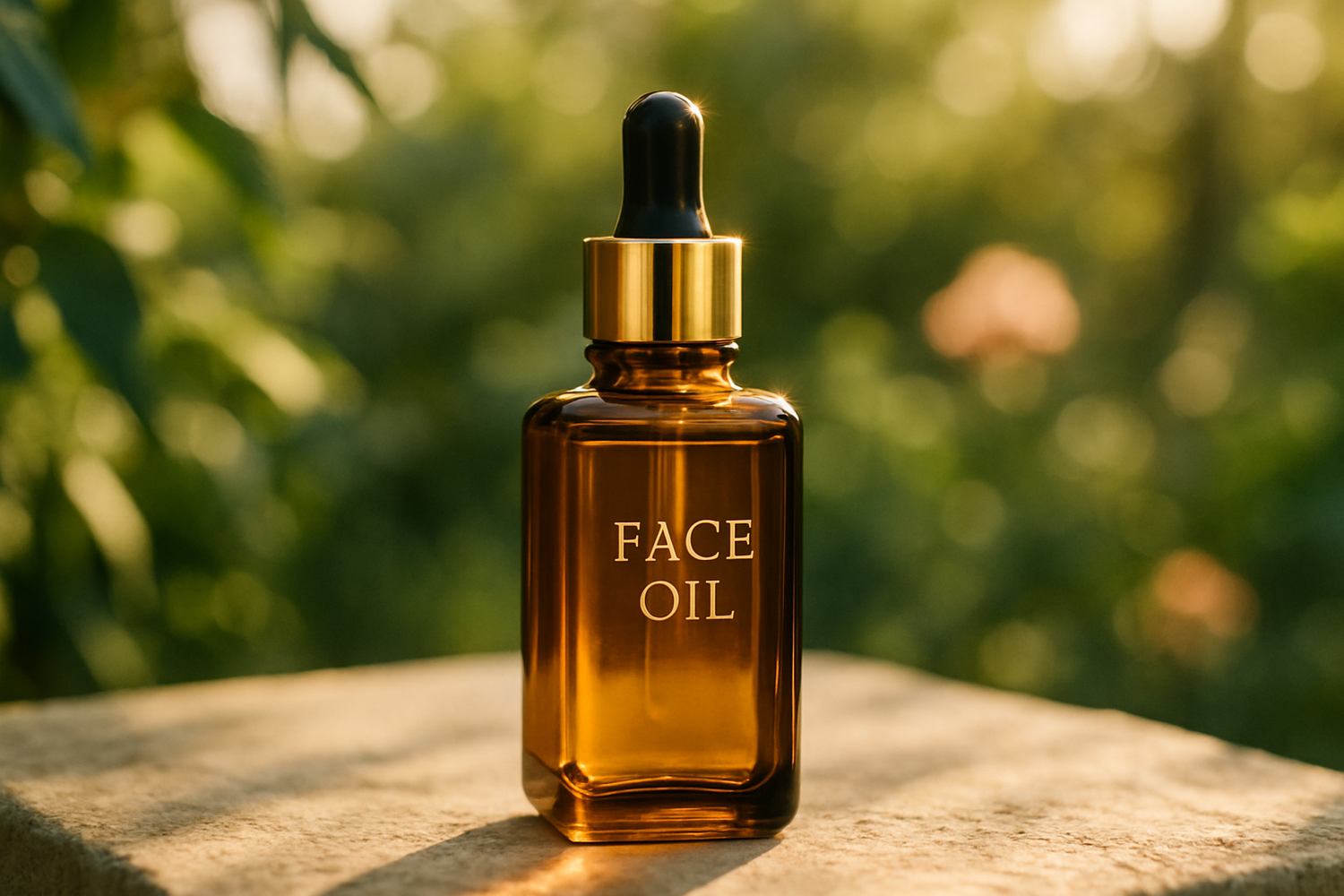 face oil bottle out side