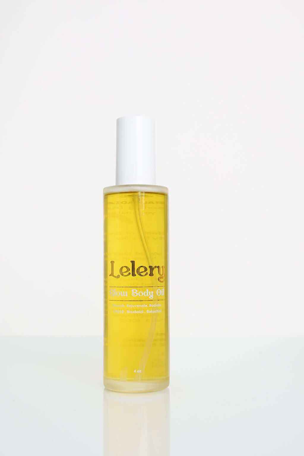Lelery Glow Body Oil bottle, the best body oil for glowing skin for healthy radiance.